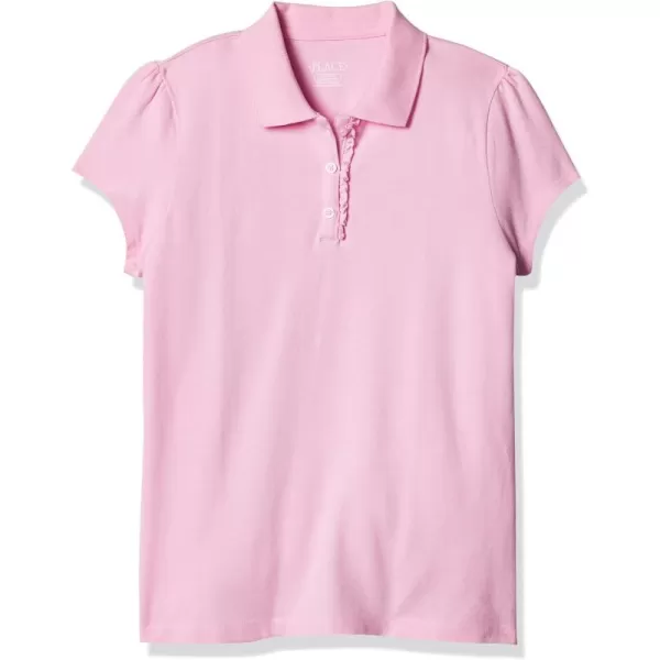 The Children's Place Girls' Short Sleeve Ruffle Pique Polo