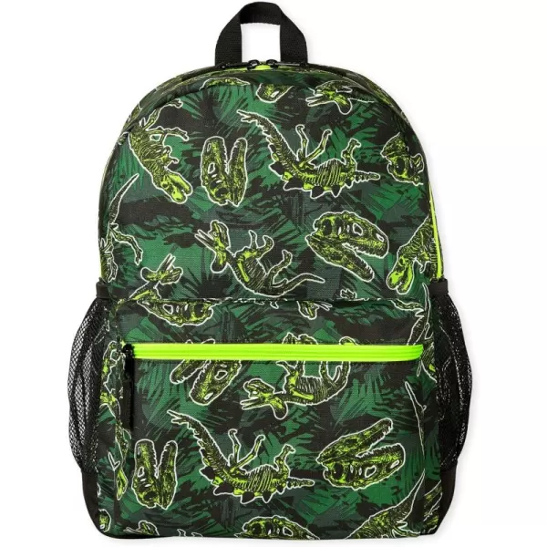 The Children's Place Kids' Preschool Elementary Backpack for Boys Girl, Green Dino, NO_Size