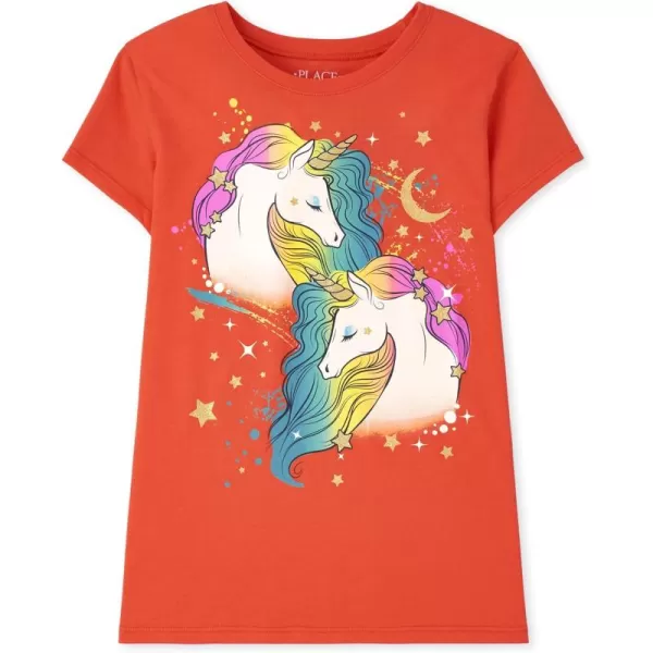 The Children's Place girls Dream Unicorn Graphic Short Sleeve Tee