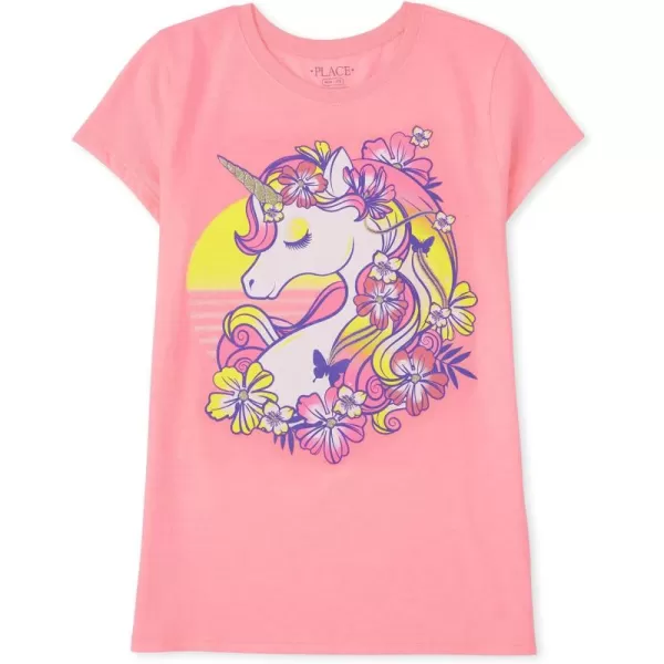 The Children's Place girls Dream Unicorn Graphic Short Sleeve Tee