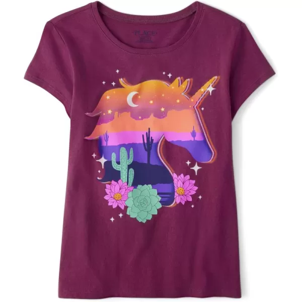 The Children's Place girls Dream Unicorn Graphic Short Sleeve Tee