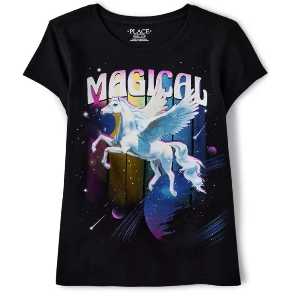 The Children's Place girls Dream Unicorn Graphic Short Sleeve Tee