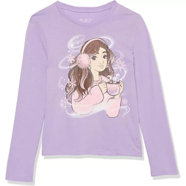 The Children's Place girls Flower Unicorn Long Sleeve Graphic Tee