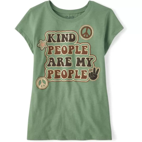 The Children's Place girls Happy Face Short Sleeve Graphic T Shirt