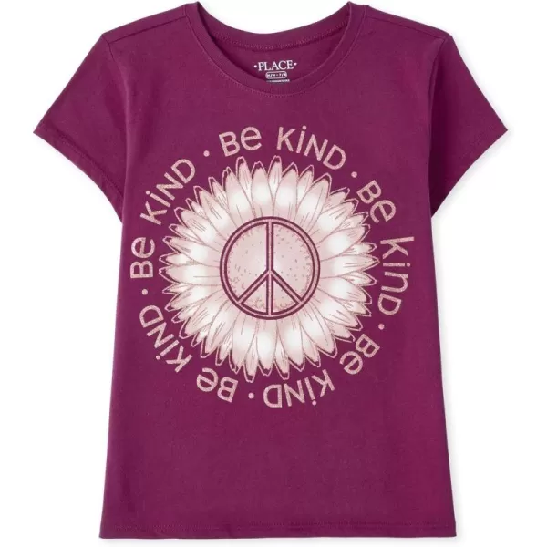 The Children's Place girls Happy Face Short Sleeve Graphic T Shirt