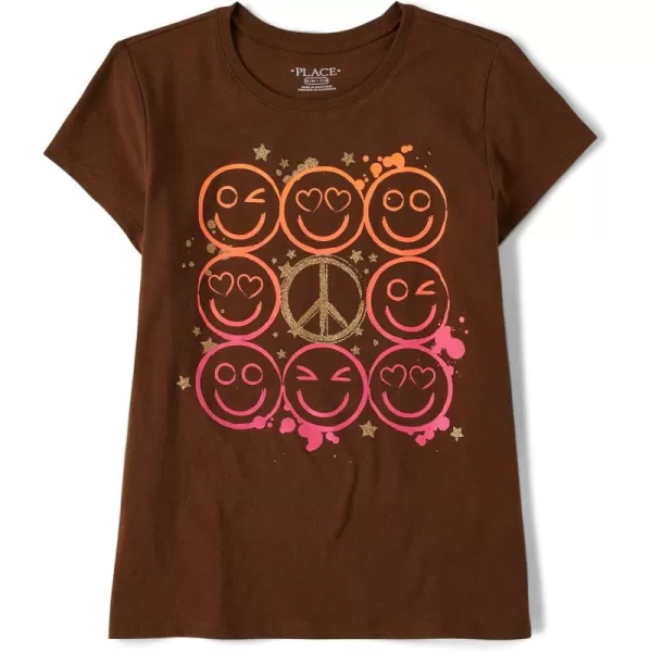 The Children's Place girls Happy Face Short Sleeve Graphic T Shirt