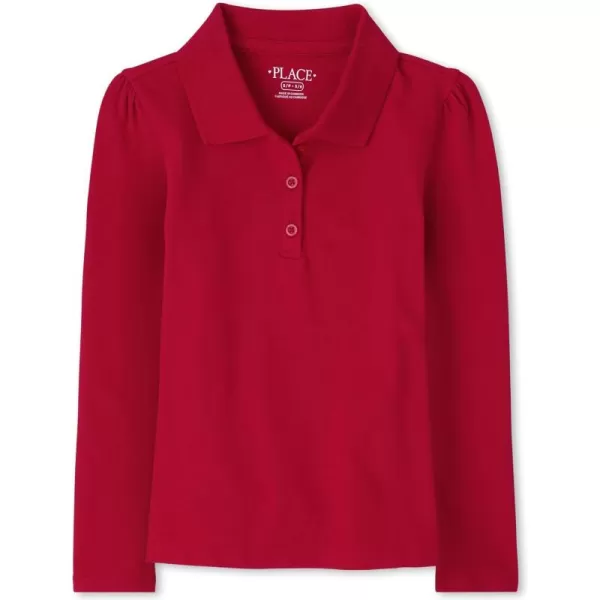 The Children's Place girls Long Sleeve Pique Polo