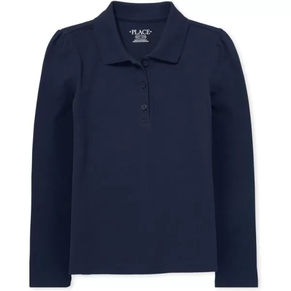 The Children's Place girls Long Sleeve Pique Polo