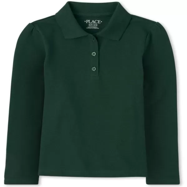 The Children's Place girls Long Sleeve Pique Polo