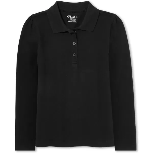 The Children's Place girls Long Sleeve Pique Polo
