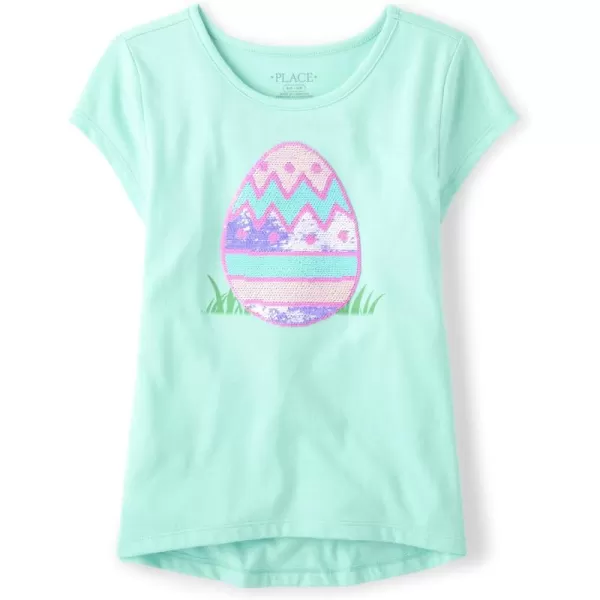 The Children's Place girls Short Sleeve Graphic High Low Top