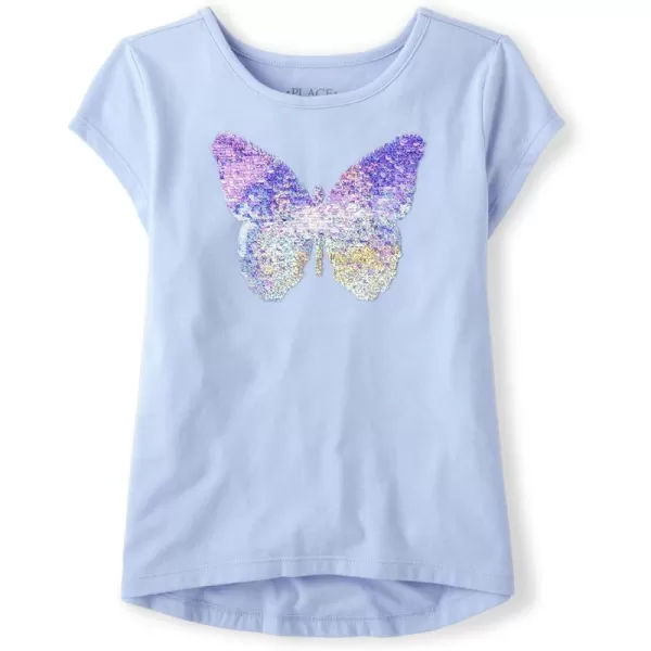 The Children's Place girls Short Sleeve Graphic High Low Top