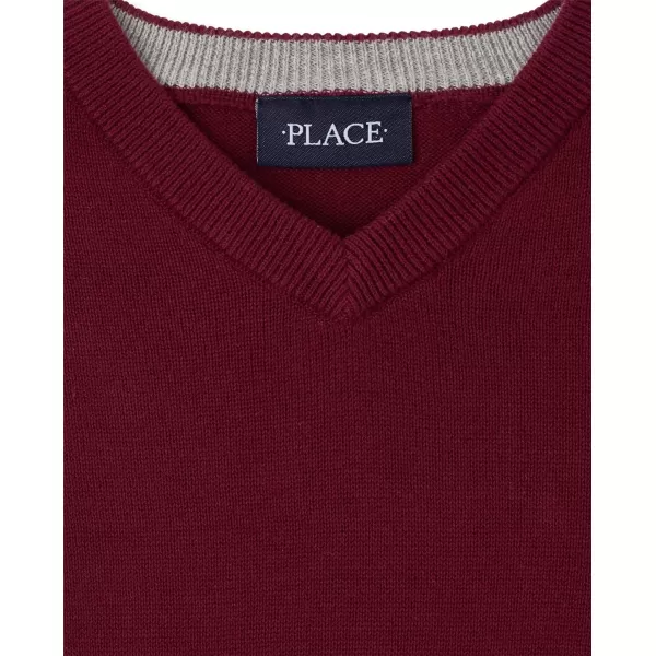 The Children's Place Boys' Long Sleeve Cotton V-Neck Sweater