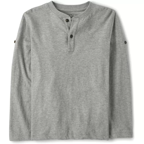 The Children's Place Boys' Long Sleeve Rolled Cuff Henley Shirt