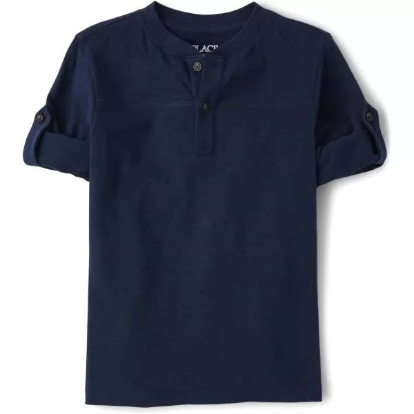 The Children's Place Boys' Long Sleeve Rolled Cuff Henley Shirt