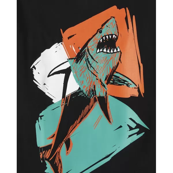 The Children's Place boys Shark Graphic Long Sleeve T Shirt