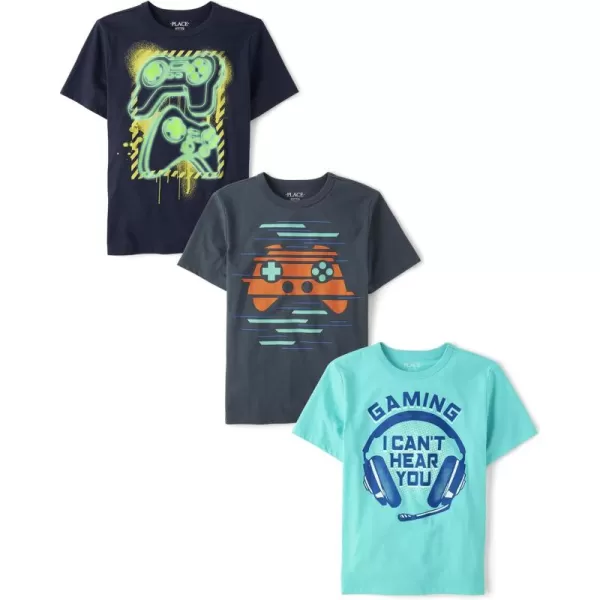 The Children's Place Boys' Gamer Short Sleeve Graphic T-Shirts,multipacks