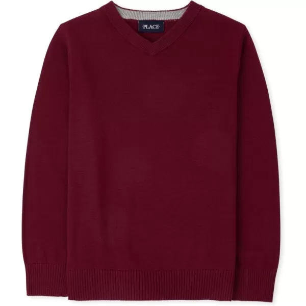 The Children's Place Boys' Long Sleeve Cotton V-Neck Sweater