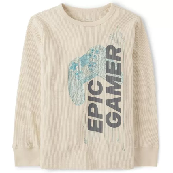 The Children's Place Boys' Long Sleeve Graphic Thermal Tops
