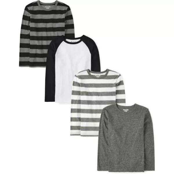 The Children's Place Boys' Long Sleeve Knit Shirts 4-Pack