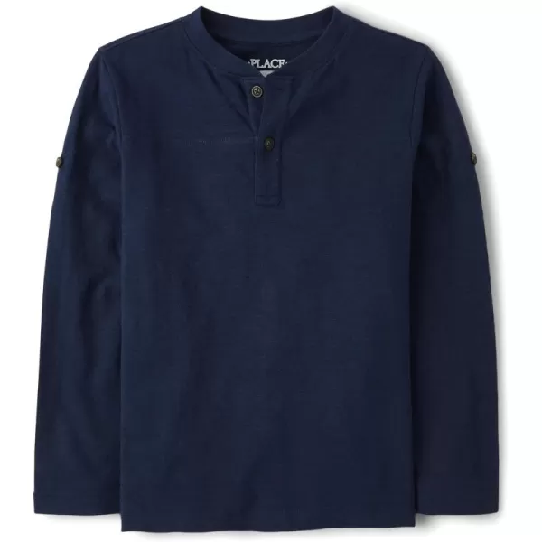The Children's Place Boys' Long Sleeve Rolled Cuff Henley Shirt
