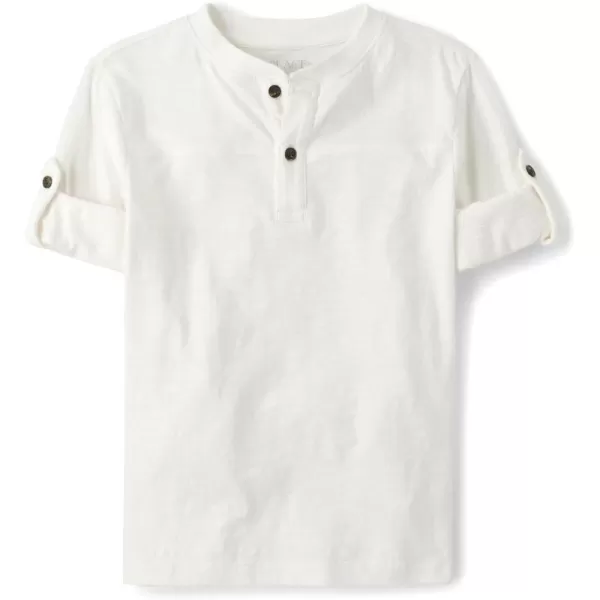 The Children's Place Boys' Long Sleeve Rolled Cuff Henley Shirt