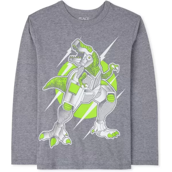 The Children's Place baby boys Dino Lightning Graphic Long Sleeve T Shirt