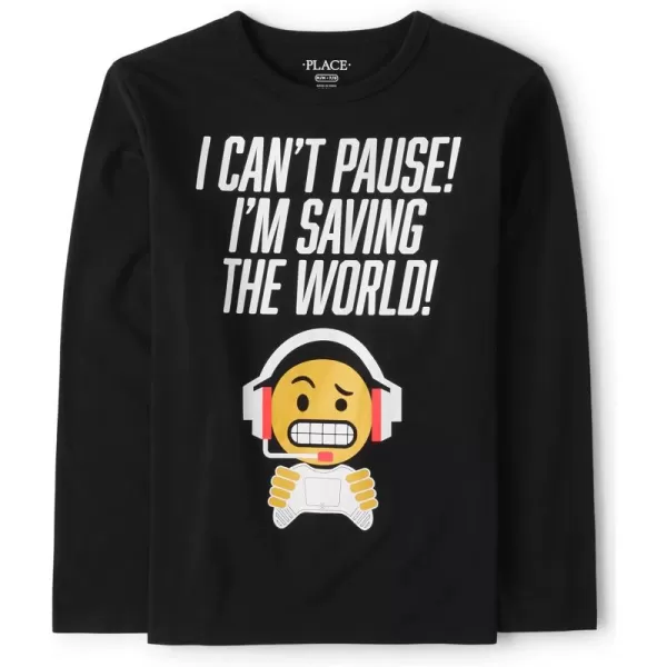 The Children's Place boys Shark Graphic Long Sleeve T Shirt
