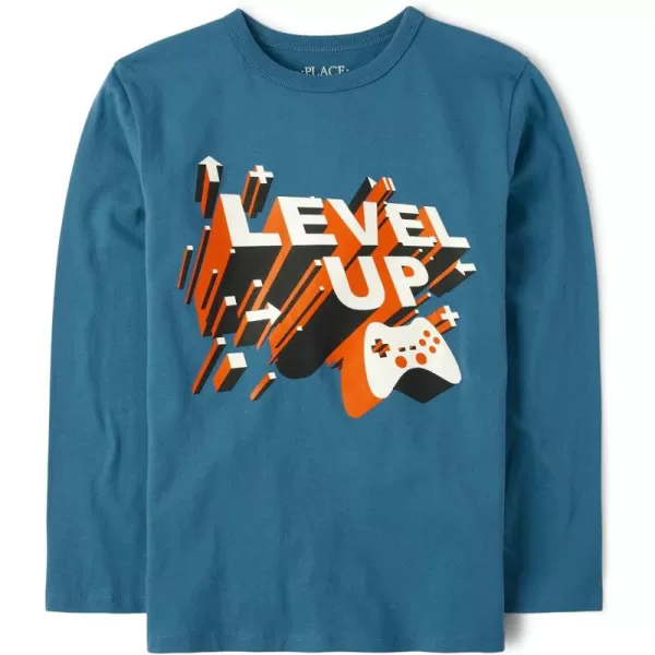 The Children's Place boys Shark Graphic Long Sleeve T Shirt