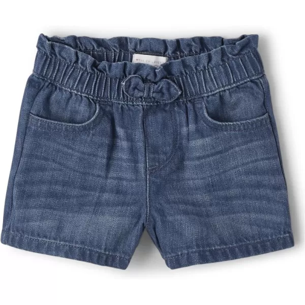 The Children's Place baby girls Paper Bag Waist Denim Shorts