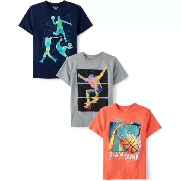 The Children's Place Boys' Sports Short Sleeve Graphic T-Shirts,multipacks
