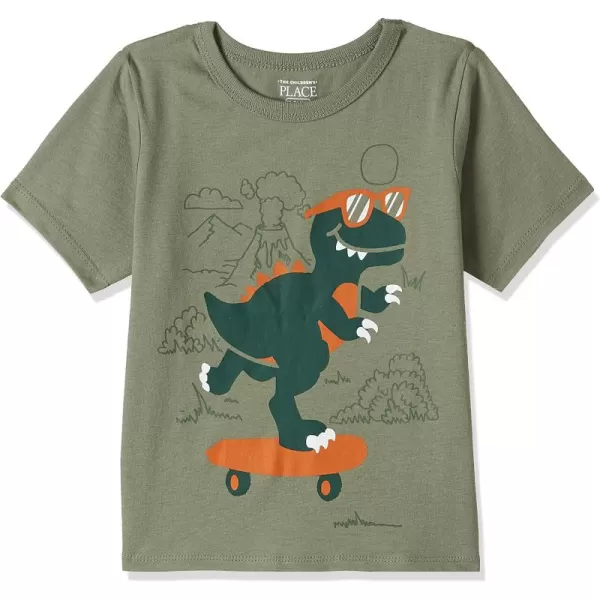 The Children's Place baby boys Dinosaur Short Sleeve Graphic T shirt
