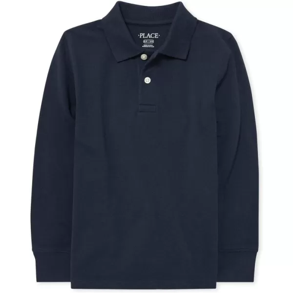 The Children's Place boys Long Sleeve Pique Polo