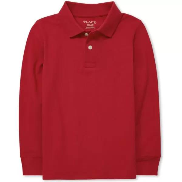 The Children's Place boys Long Sleeve Pique Polo