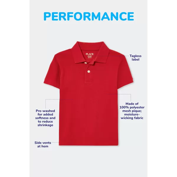 The Children's Place Boys Multipack Short Sleeve Performance Polos