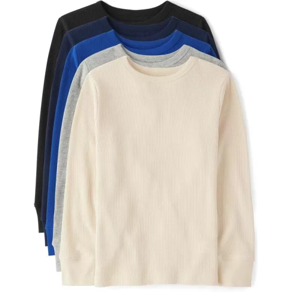 The Children's Place Boys' Long Sleeve Thermal Henley Shirts 5-Pack