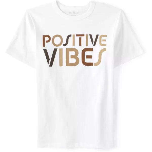 The Children's Place boys Positive Vibes Graphic Short Sleeve Tee