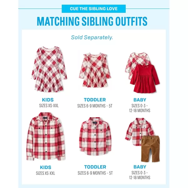 The Children's Place Baby Girls' One Size and Newborn Long Sleeve Plaid Dresses 2-Pack