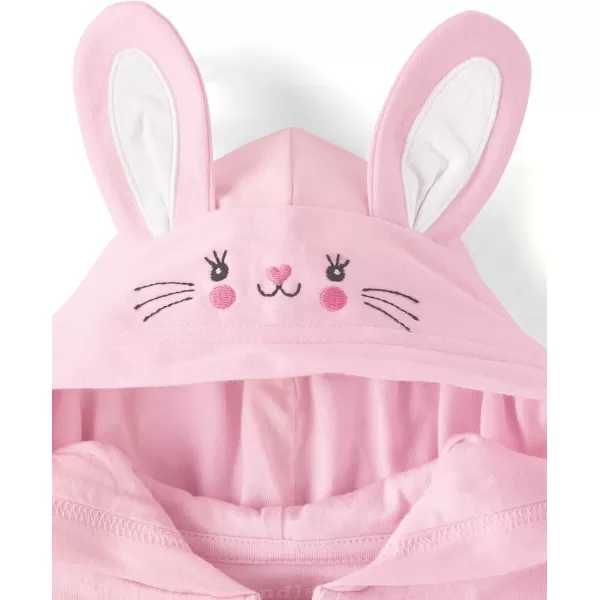 The Children's Place Baby Girl's and Newborn Easter 3-Piece Zip Up Hoodie, Short Sleeve Bodysuit, and Pant