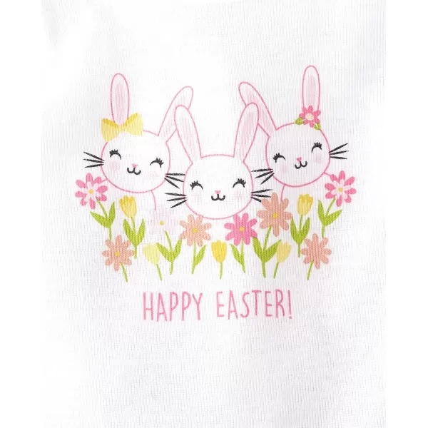 The Children's Place Baby Girl's and Newborn Easter 3-Piece Zip Up Hoodie, Short Sleeve Bodysuit, and Pant
