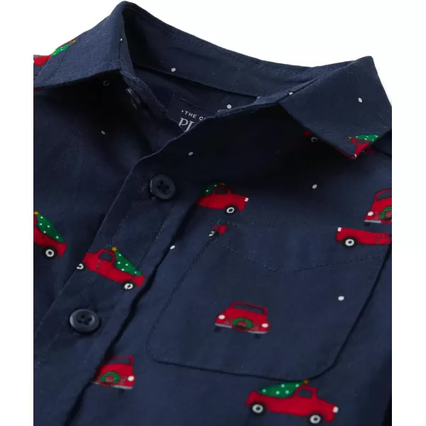The Children's Place Boys' and Toddler Poplin Long Sleeve Button Down Shirt
