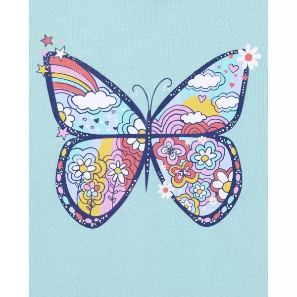 The Children's Place Girls Sleeve Top and Shorts Snug Fit 100% Cotton 2 Piece Pajama Set
