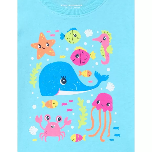 The Children's Place Toddler Girls 4-Pack Short Sleeve Graphic T-Shirt