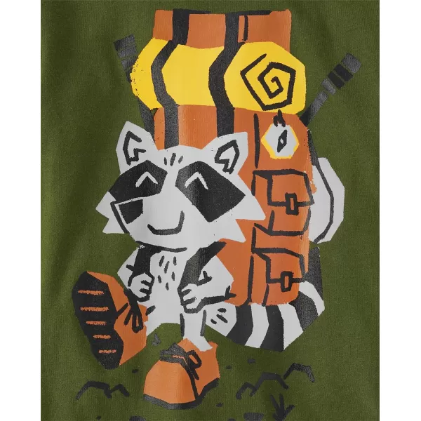The Children's Place baby boys Camp Racoon Long Sleeve Graphic T Shirt