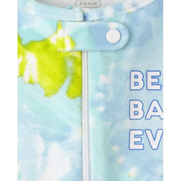 The Children's Place unisex baby Short Sleeve Zip front One Piece Footless Pajama
