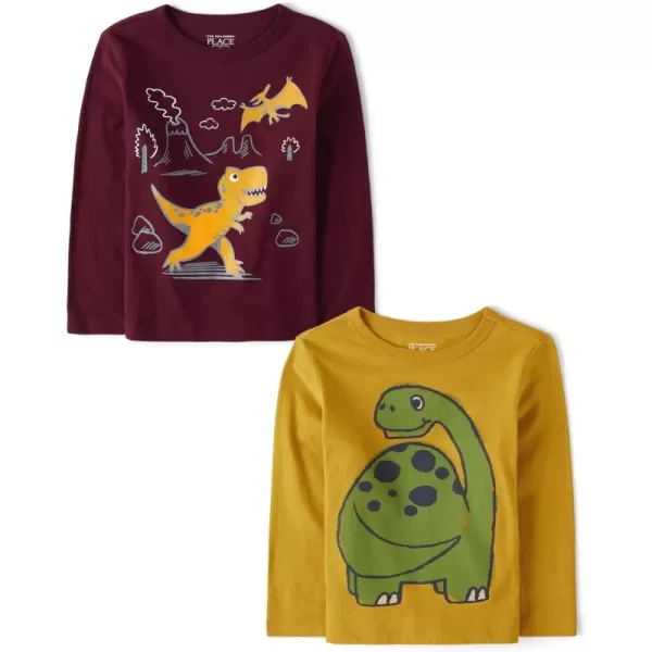 Baby Boys and Toddler Boys Long Sleeve Graphic T- Shirt 2-pack