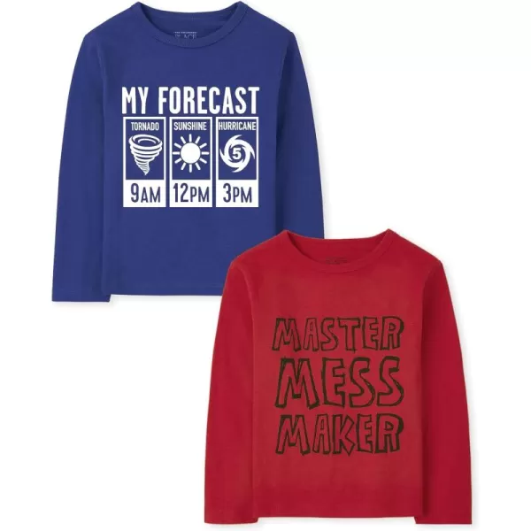 Baby Boys and Toddler Boys Long Sleeve Graphic T- Shirt 2-pack