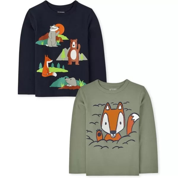 Baby Boys and Toddler Boys Long Sleeve Graphic T- Shirt 2-pack