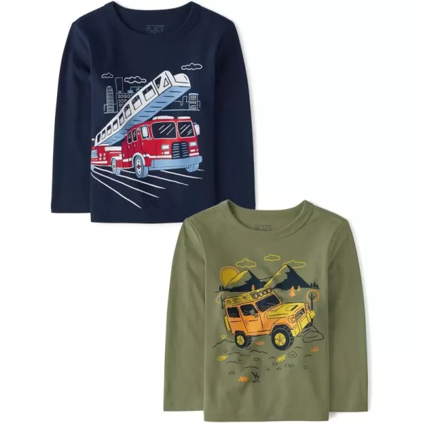 Baby Boys and Toddler Boys Long Sleeve Graphic T- Shirt 2-pack