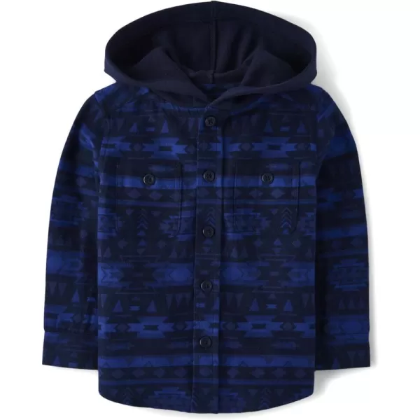 The Children's Place Baby Boys' and Toddler Long Sleeve Hooded Flannel Shirt